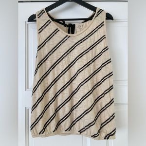 Lightweight, sequin stripe sleeveless top.
